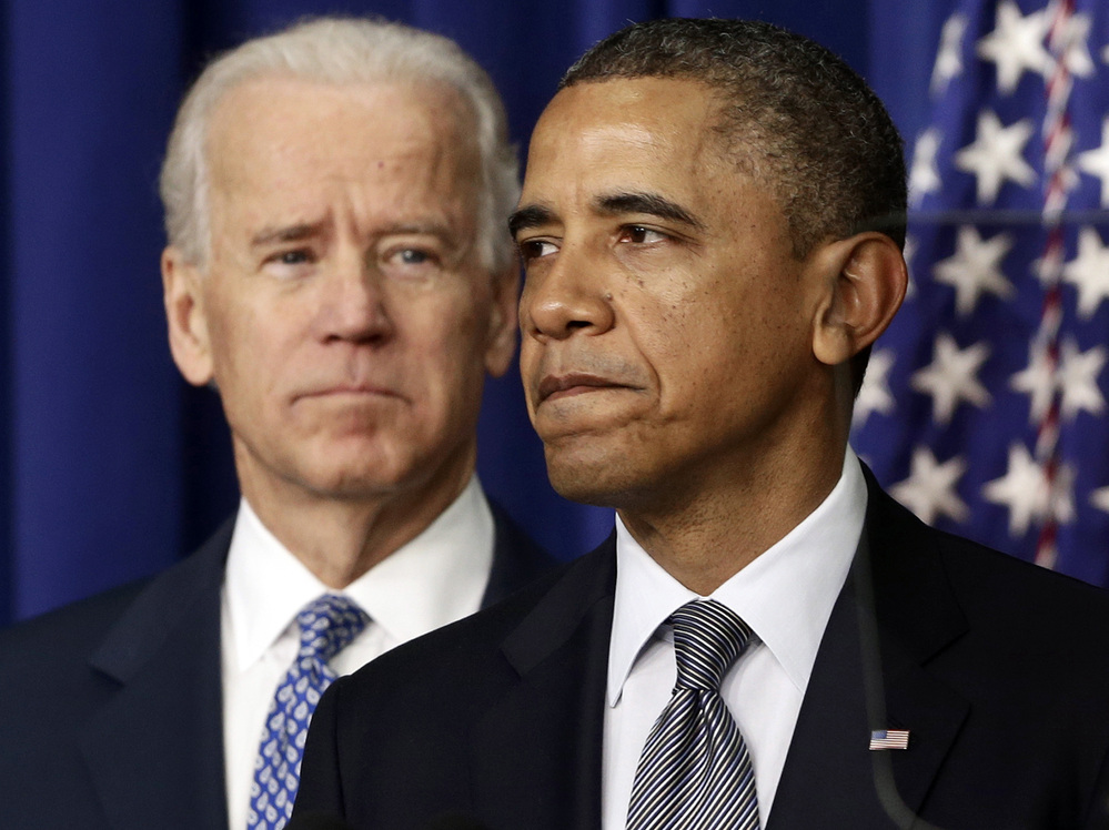 President Obama, accompanied by Vice President Joe Biden, talks at the White House on Jan. 16 about proposals to reduce gun violence. Obama has called for a ban on military-style assault weapons and high-capacity ammunition magazines and is pushing other policies in the wake of the mass shooting last month at an elementary school in Newtown, Conn.