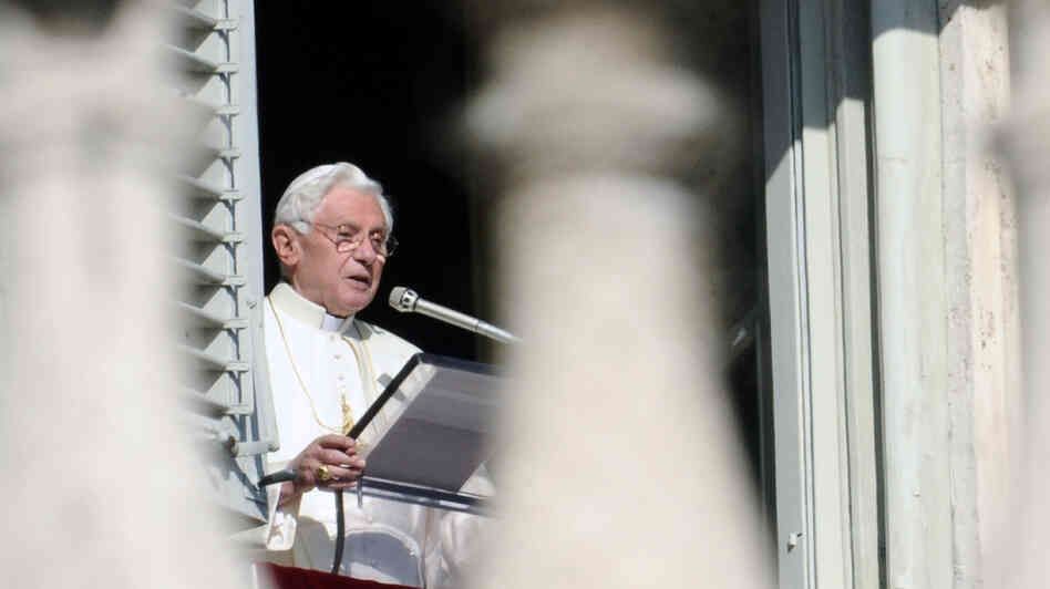 Pope Benedict XVI leads prayers on Nov. 27, 2011, in St. Peter's Square at the Vatican. The leader of the world's Roman Catholic Church called for a "responsible, credible and united response" to the problem of climate change. But in the U.S. at least, studies show the view even of religious Americans on climate change is much more likely to be shaped by their politics than their faith.