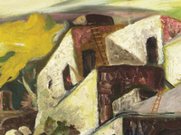 The cover of <em>House of Earth</em> is an oil painting that Guthrie made in 1936 called <em>In El Rancho Grande</em>.