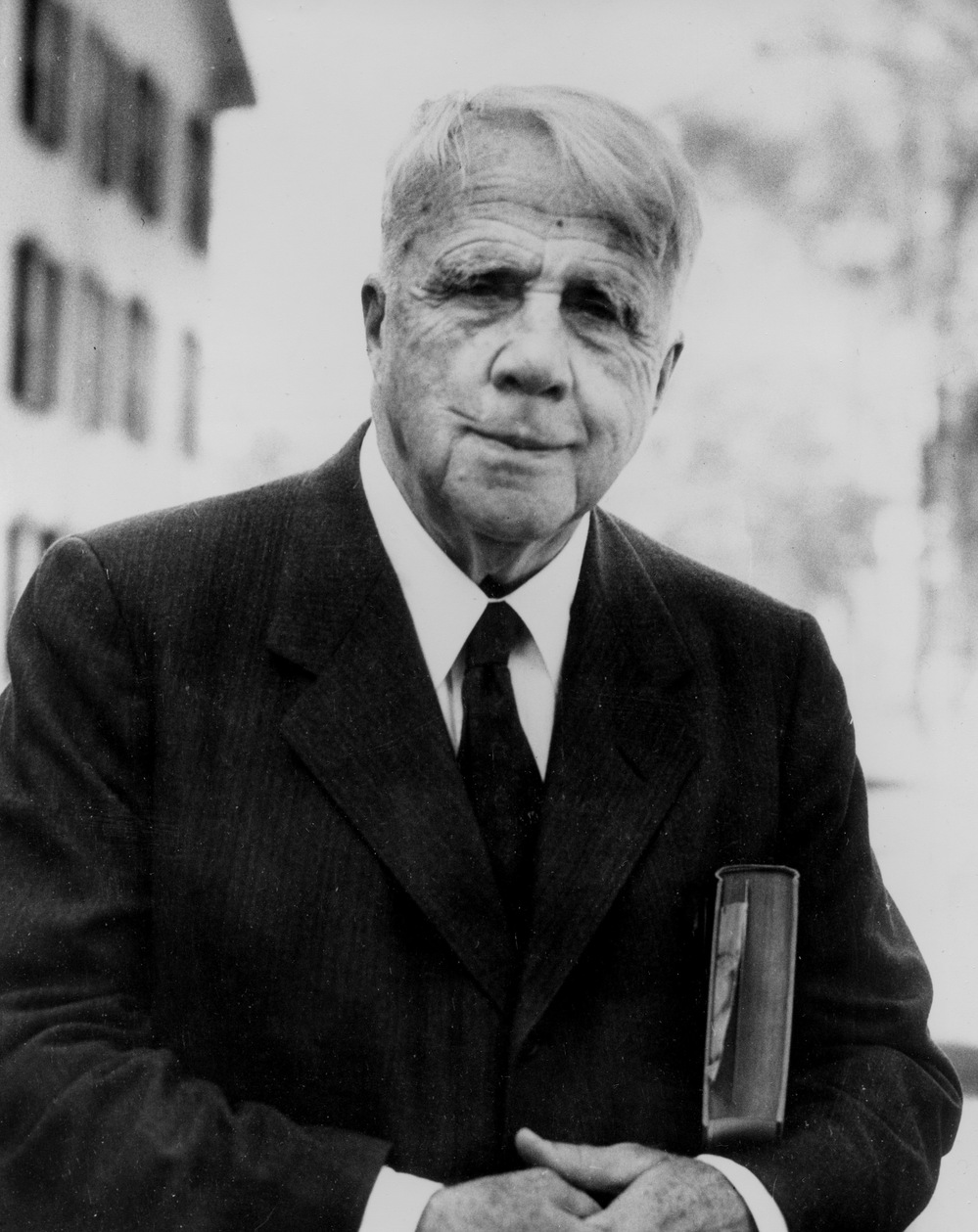 American poet Robert Frost, shown here in 1955, died on Jan. 29, 1963. Now, 50 years after his death, a rare collection of letters, audio and photographs sheds new light on his religious beliefs.