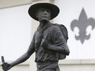 A statue of a Boy Scout stands in front of the National Scouting Museum in Irving, Texas. A statue of a Boy Scout stands in front of the National Scouting Museum in Irving, Texas.
