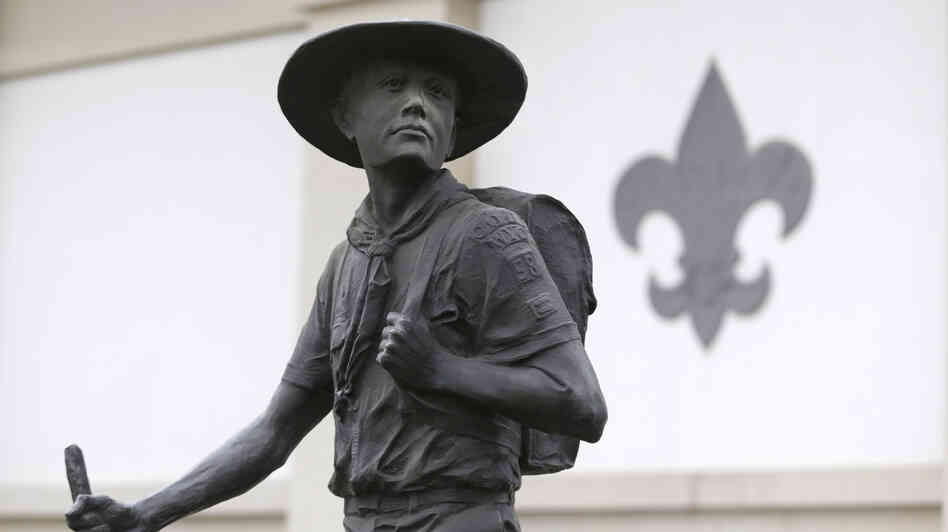 A statue of a Boy Scout stands in front of the National Scouting Museum in Irving, Texas. A statue of a Boy Scout stands in front of the National Scouting Museum in Irving, Texas.