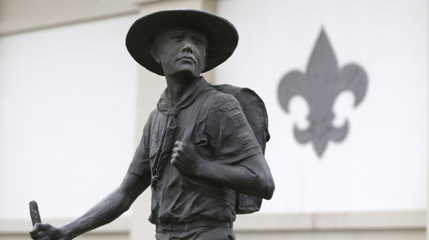 A statue of a Boy Scout stands in front of the National Scouting Museum in Irving, Texas. (AP)