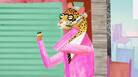 A leopard chats on its cell phone after moving to the city, in a new, animated video from the band Hem. A leopard chats on its cell phone after moving to the city, in a new, animated video from the band Hem.