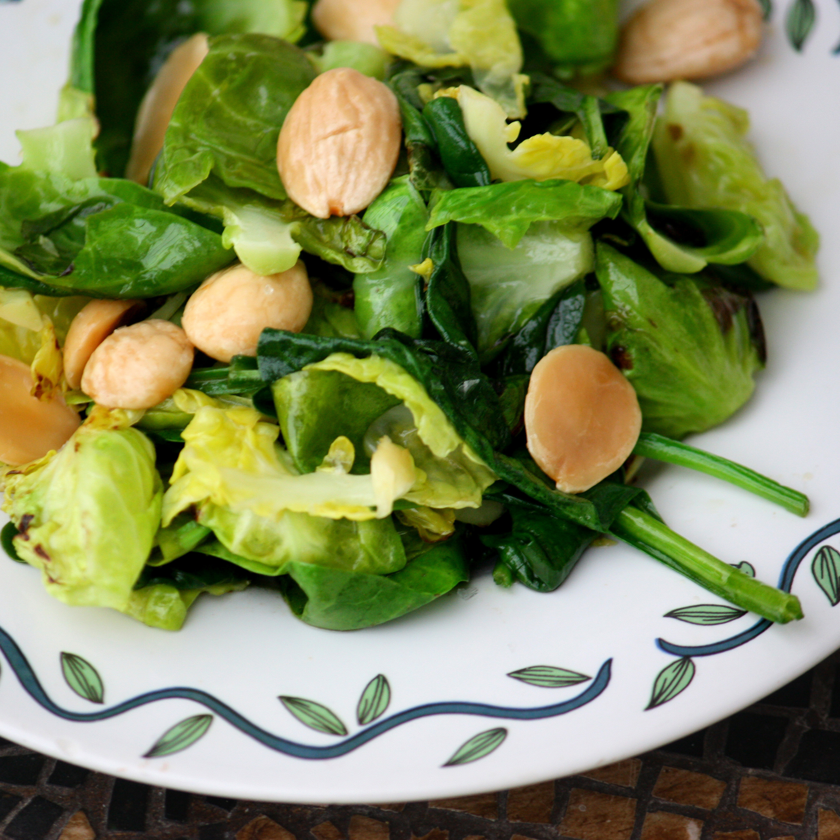 Brussels Leaf And Baby Spinach Saute