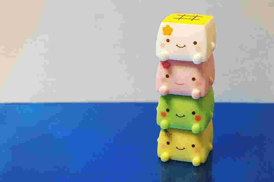 Hannari Tofu is a character who shows up on a range of plush merchandise.