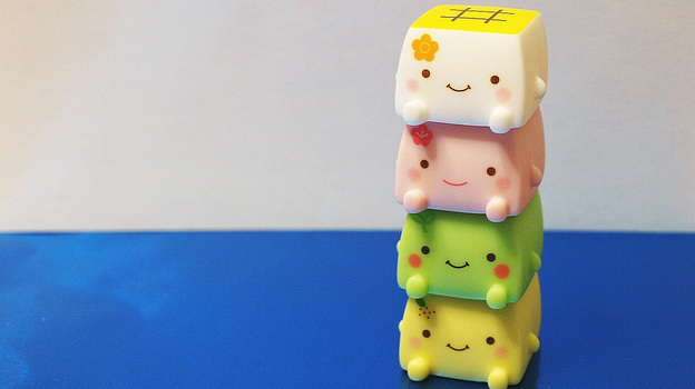 Hannari Tofu is a character who shows up on a range of plush merchandise. (Satorare/Flickr)