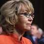 Former Rep. Gabby Giffords, D-Ariz., and her husband Mark Kelly at Wednesday's Senate hearing about gun violence.