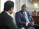 This undated photo released by the Massachusetts Governor's office shows William "Mo" Cowan, right, former chief of staff for Gov. Deval Patrick.