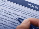 Health insurance form. Health insurance form.