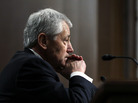 Secretary of Defense nominee Chuck Hagel testifies Thursday before the Senate Armed Services Committee during his confirmation hearing. Secretary of Defense nominee Chuck Hagel testifies Thursday before the Senate Armed Services Committee during his confirmation hearing.