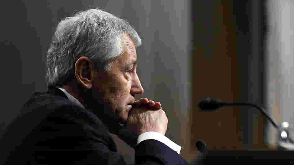 Secretary of Defense nominee Chuck Hagel testifies Thursday before the Senate Armed Services Committee during his confirmation hearing.