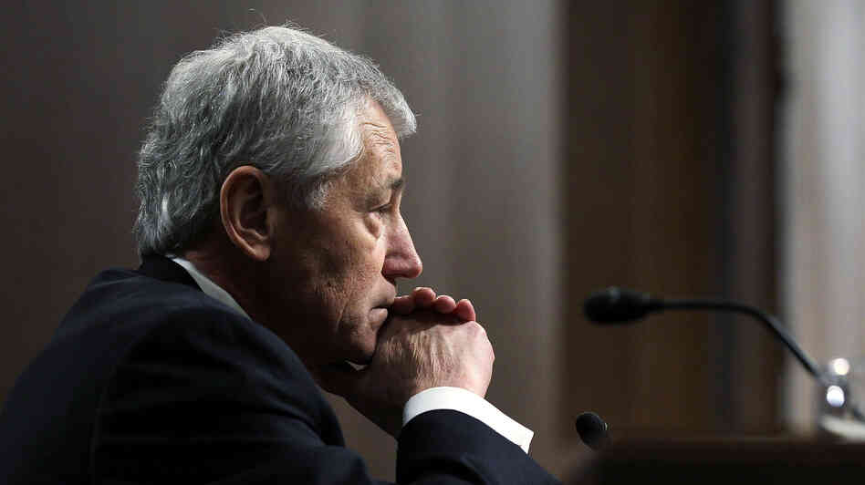 Secretary of Defense nominee Chuck Hagel testifies Thursday before the Senate Armed Services Committee during his confirmation hearing.