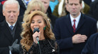 Beyonce at the inauguration. Beyonce at the inauguration.