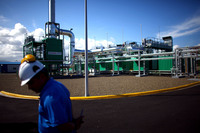 Diesel turbine generators, which were installed by the U.S. Agency for International Development, or USAID, power the industrial park as well as the surrounding communities.
