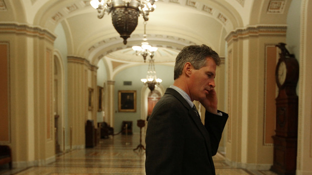 Republican Scott Brown, shown here on Capitol Hill in 2010 not long after coming to the Senate in a special election, announced Friday that he won't run in this year's special election in Massachusetts to replace Democrat John Kerry.