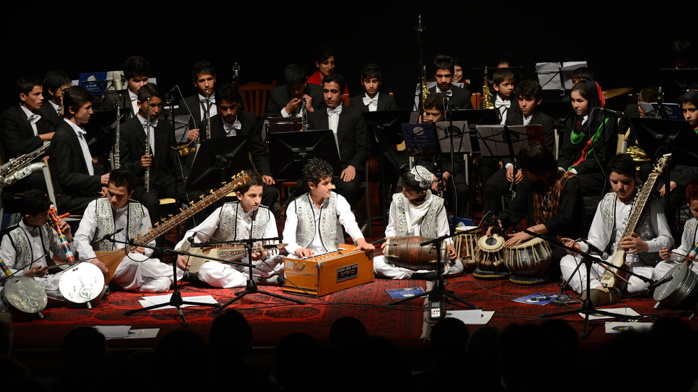 Afghanistan's youth orchestra performs in Kabul on Jan. 31. The orchestra is coming to the U.S. and will appear at Carnegie Hall and the Kennedy Center.