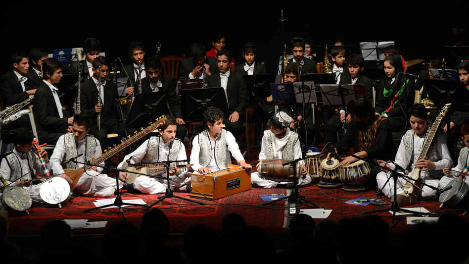Afghanistan's youth orchestra performs in Kabul on Jan. 31. The orchestra is coming to the U.S. and will appear at Carnegie Hall and the Kennedy Center.