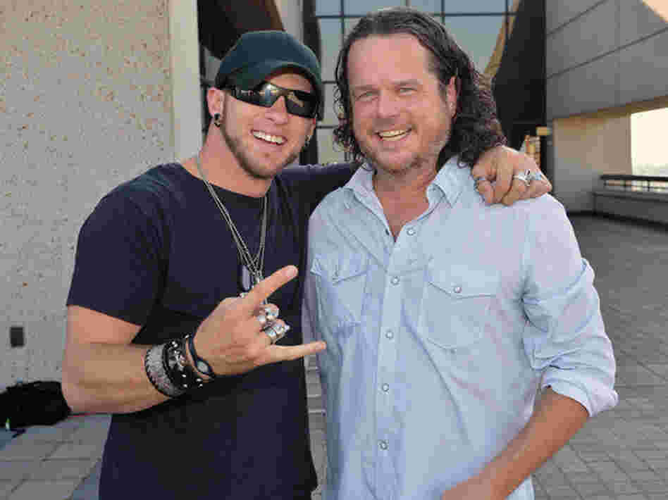 McCormick (right) with singer-songwriter Brantley Gilbert. Gilbert's song "You Don't Know Her Like I Do," which McCormick co-wrote, hit the top of Billboard's Hot Country Songs chart in the summer of 2012.