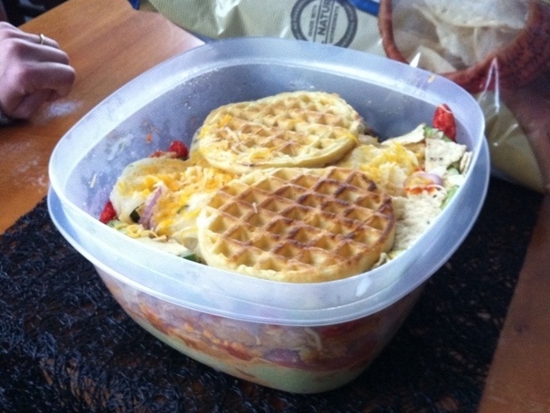 The waffle layer requires careful placement and suspension of disbelief.