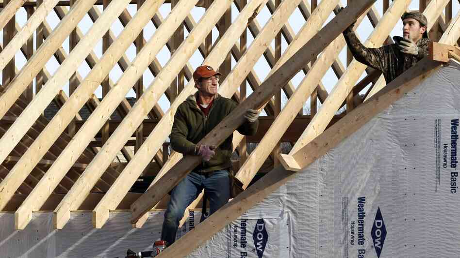 A new home under construction in Pepper Pike, Ohio. This spring's jobs data could look much brighter if housing  heats up.