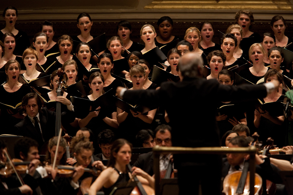 The Westminster Symphonic Choir, directed by Joe Miller, joined the Divan and Barenboim for Beethoven's Ninth Symphony.