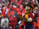 Sourdough Sam, the mascot for the San Francisco 49ers, looks on in January 2012. Sourdough Sam, the mascot for the San Francisco 49ers, looks on in January 2012.