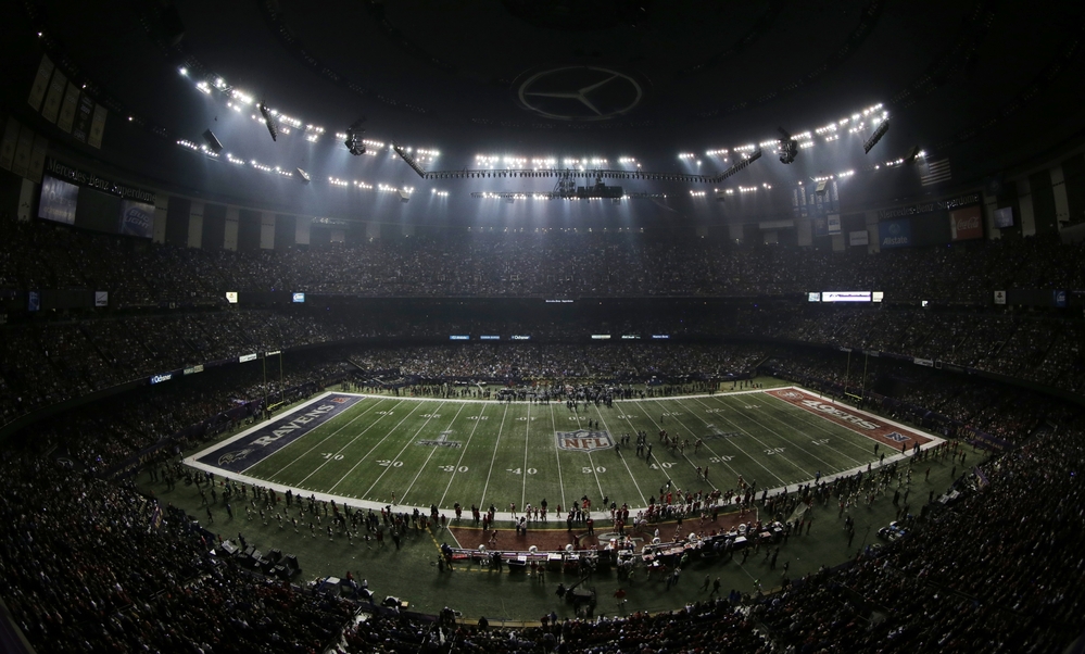 The power went out at the Superdome in the third quarter of the Super Bowl Sunday for more than half an hour.