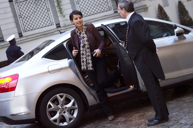 French Minister for Women's Rights and Government Spokesperson Najat Vallaud-Belkacem wearing pants.