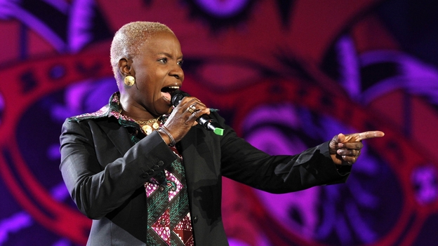 Singer Angelique Kidjo of Benin performs during the opening concert for the soccer World Cup at Orlando stadium in Soweto, South Africa, June 10, 2010.