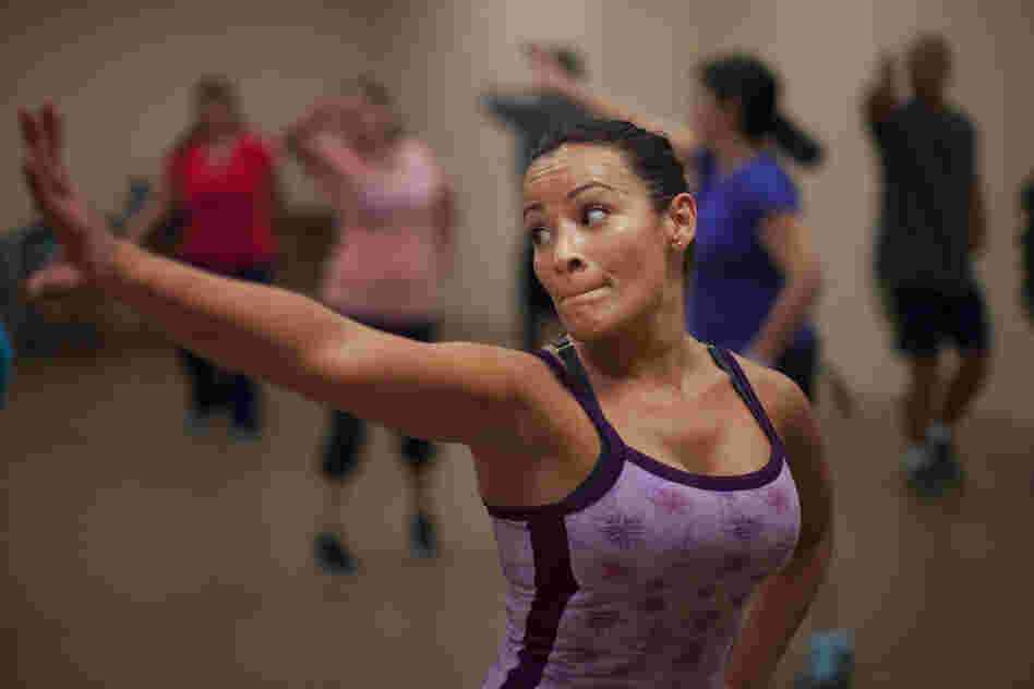 Melissa Colon dances in a zumba class at the Robert Guevara Community Center in Kissimmee.