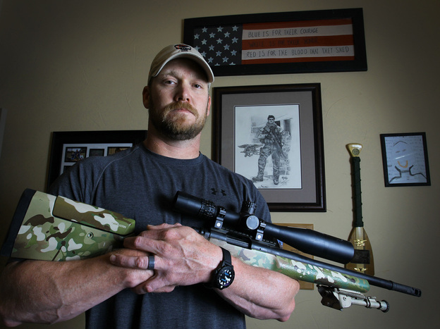 Chris Kyle, retired Navy SEAL and bestselling author of the book American Sniper: The Autobiography of the Most Lethal Sniper in U.S. Military History, in April 2012. He was killed Saturday.