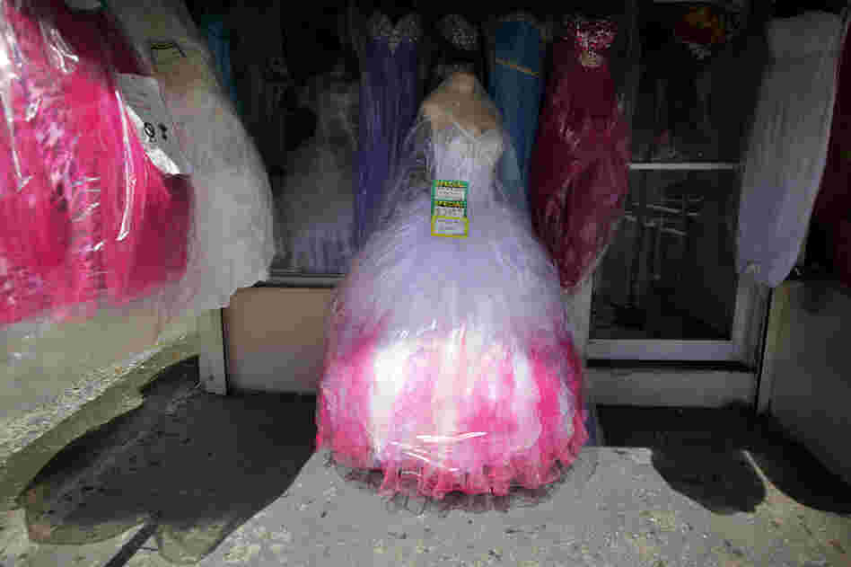 A dress for sale at a street market in the Rio Piedras neighborhood.