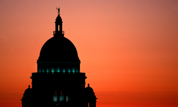 Democrats have dominated Rhode Island's Capitol building in Providence for decades. One state Republican says it's an "uphill battle" to sell voters and candidates on the GOP's message.