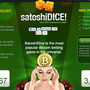 An image depicts the SatoshiDice website, which exclusively uses Bitcoin, not dollars, for gambling.