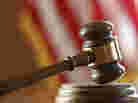 A gavel in a courtroom.