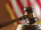 A gavel in a courtroom.