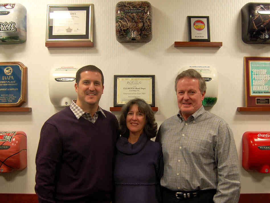 Bill, Nancy and Denis Gagnon (from left), who turned Excel Dryer into a globally competitive business. Denis Gagnon says he will never relocate production offshore.