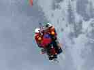Skier Lindsay Vonn is airlifted after crashing during the women's Super-G event in Schladming, Austria, possibly injuring her knee, on Tuesday, Feb. 5, 2013.