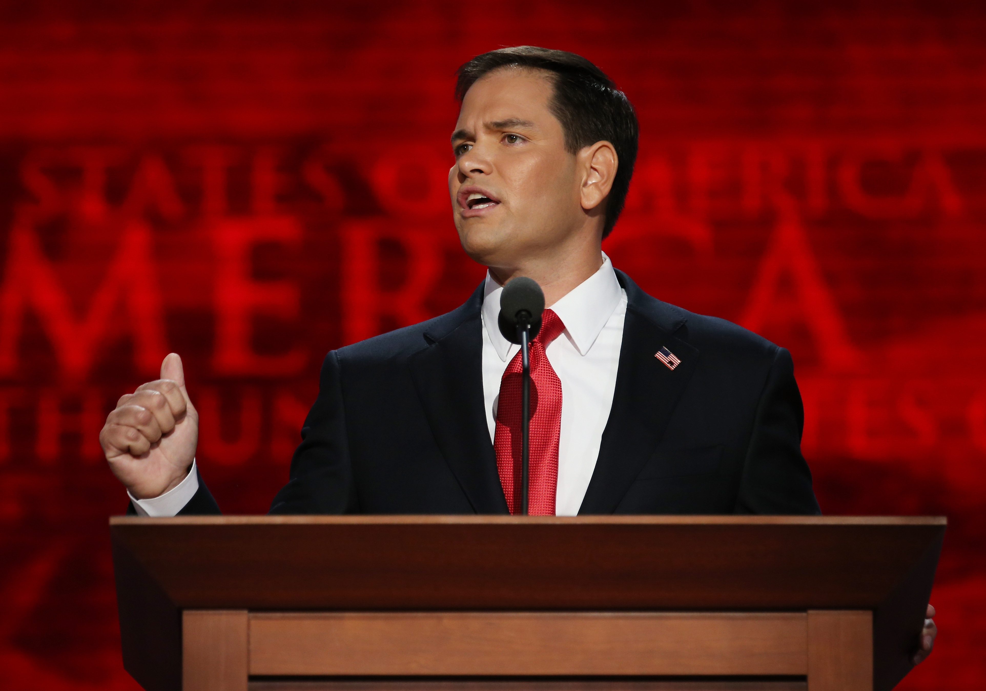Sen. Marco Rubio speaks during the final day of the 2012 Republican National Convention in Tampa.