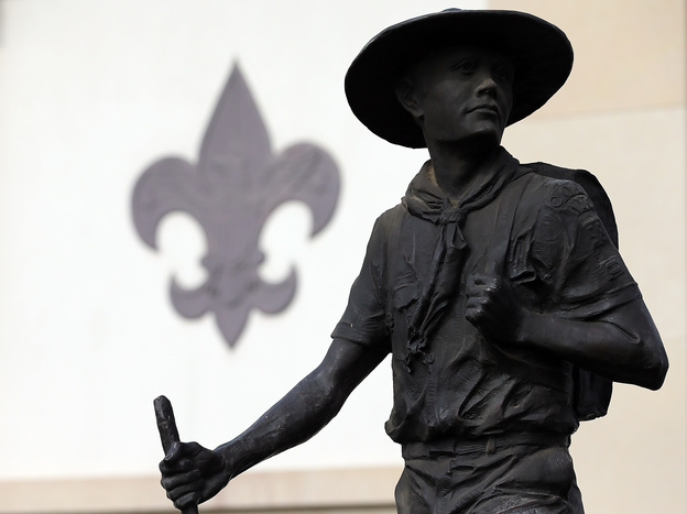 A statue outside the National Scouting Museum in Irving, Texas.