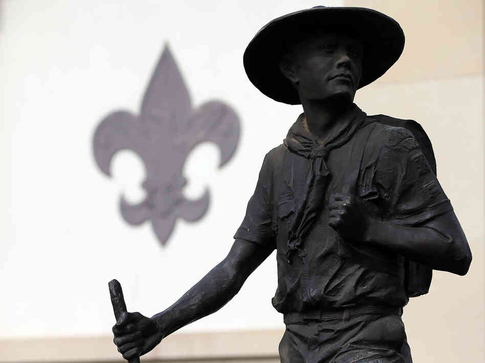 A statue outside the National Scouting Museum in Irving, Texas.