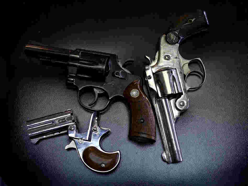 More than 400 guns, including these three, were turned in during a Dallas gun buyback program in January. But determining the effectiveness of such programs is difficult due to limits on gun-related research.