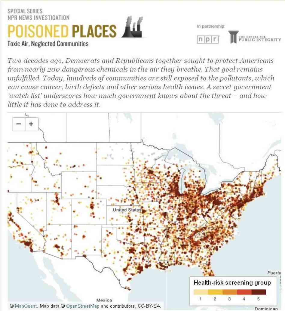 "Poisoned Places," an NPR/Center for Public Integrity investigation. "Poisoned Places," an NPR/Center for Public Integrity investigation.