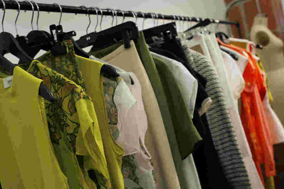 Vosovic's Spring 2013 collection was picked up by 23 new stores. Some of its samples hang on racks inside his studio. 