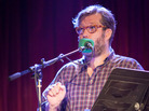 Guest musician John Roderick, of the band The Long Winters, addresses the crowd at The Bell House in Brooklyn, NY. Guest musician John Roderick, of the band The Long Winters, addresses the crowd at The Bell House in Brooklyn, NY.
