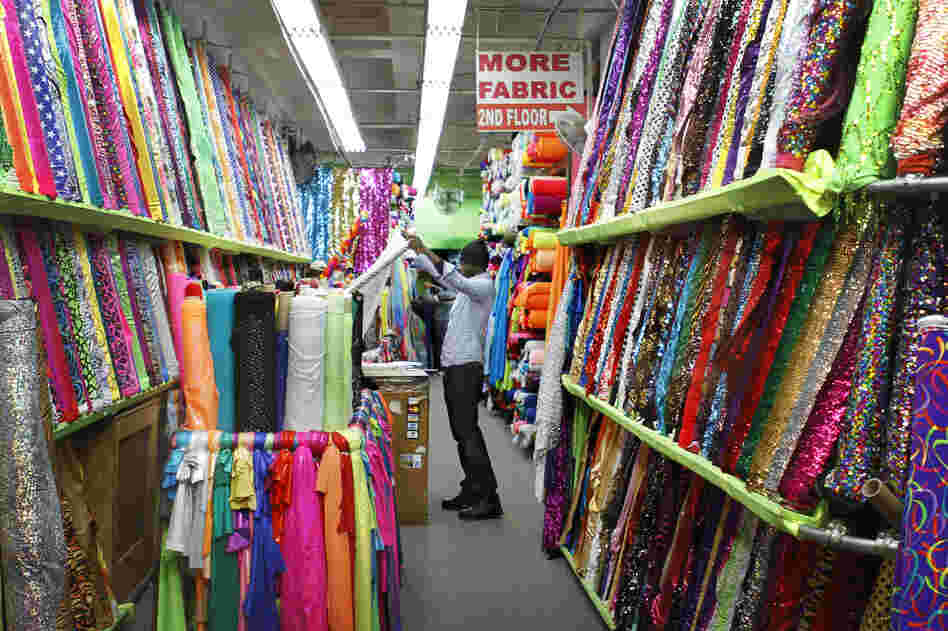 The Garment District's factories and wholesale and retail shops, including Spandex World on West 38th Street, employ about 7,100 people.