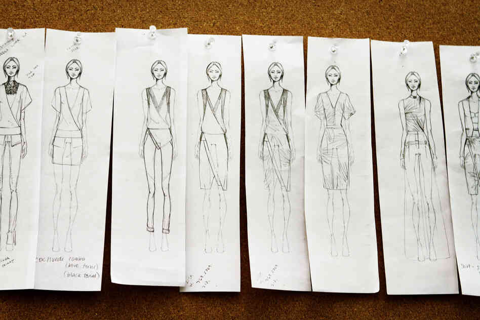Vosovic's Fall 2013 line is inspired by underwater flora as well as Lady Mary Crawley's style on PBS' Downton Abbey. Vosovic says members of the Downton Abbey cast have also been supportive clients, wearing his clothes often over the past few years.