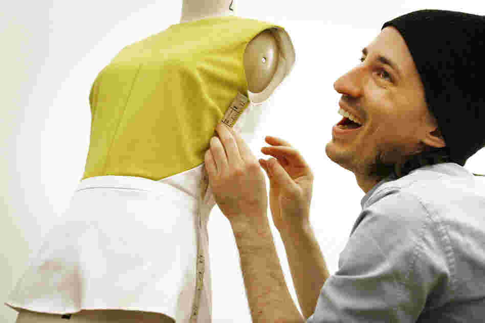 Still, Vosovic tells NPR, a modern lady would not need a maid to help her dress. He says his philosophy when designing clothes for the modern woman is "zip and go."