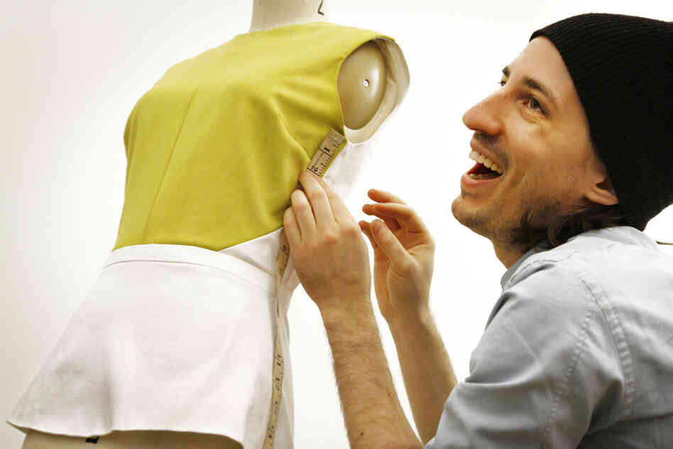 Still, Vosovic tells NPR, a modern lady would not need a maid to help her dress. He says his philosophy when designing clothes for the modern woman is "zip and go."